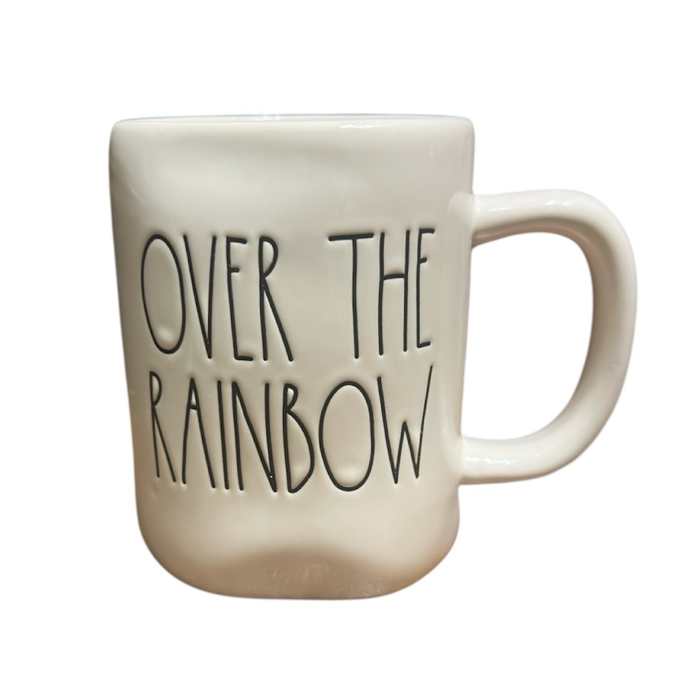 Rae Dunn OVER THE RAINBOW Mug • Ceramic LL Font • Farmhouse Coffee Cup